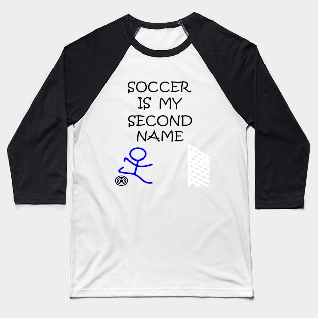 Stick Figure Soccer Baseball T-Shirt by simonjgerber